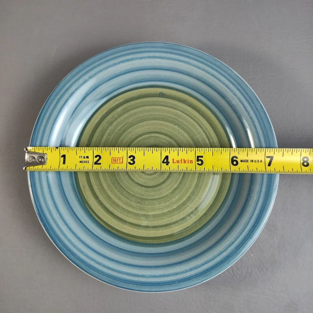 Pier 1 Valencia Blue Green Swirl Salad‎ Plates 7.5